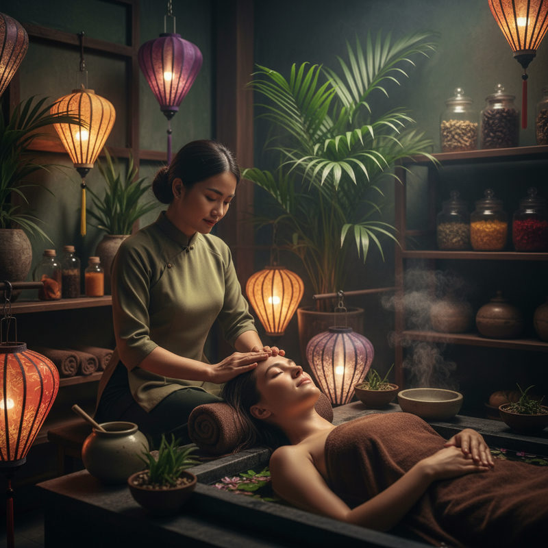 herbal hair wash in Hoi An at Art Spa