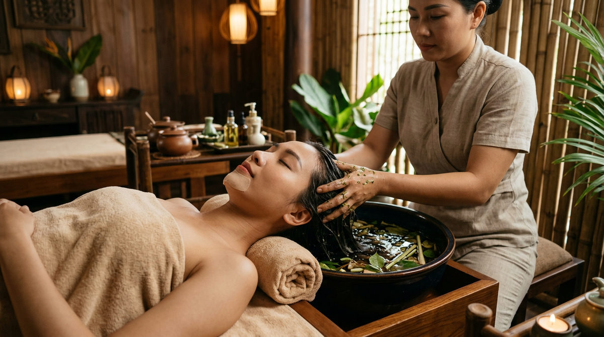 best herbal hair wash in hoi an spa