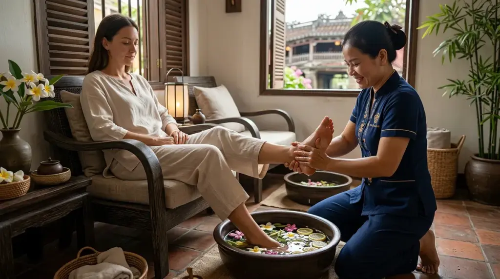 Hot stone massage in Hoi An at Art Spa with relaxing spa treatment room