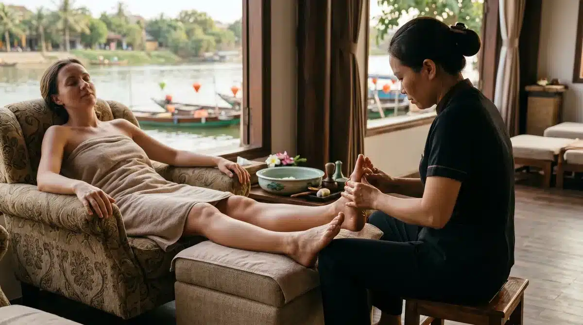 foot massage Thu Bon River Hoi An at Art Spa for tired feet