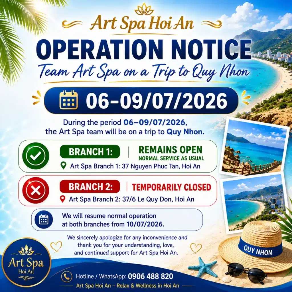 Art Spa Hoi An operation notice 06/09/2026